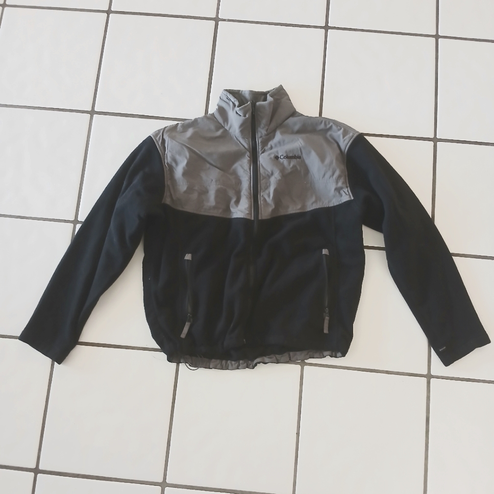 Men's Columbia Bugaboo Fleece Interchange Jacket Size Xl Full Zip Black Gray